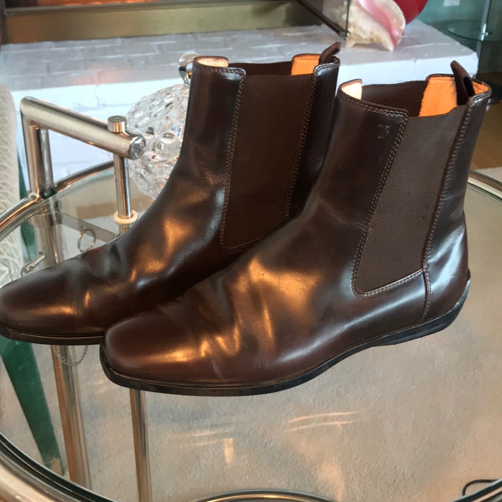 Tod's Brown Leather Ankle Boots